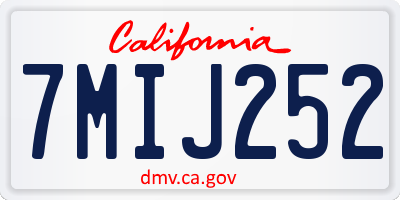 CA license plate 7MIJ252