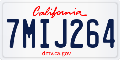 CA license plate 7MIJ264