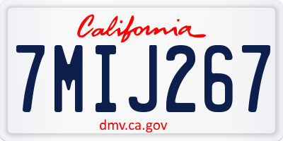CA license plate 7MIJ267