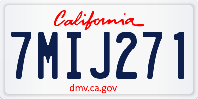 CA license plate 7MIJ271