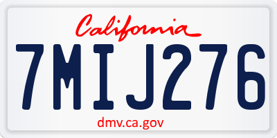 CA license plate 7MIJ276
