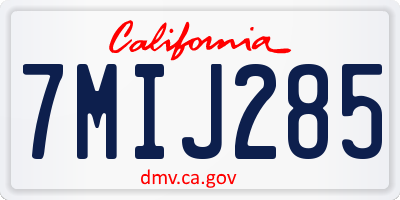 CA license plate 7MIJ285