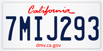 CA license plate 7MIJ293