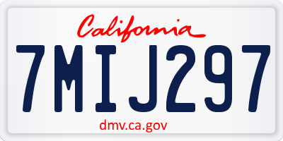 CA license plate 7MIJ297