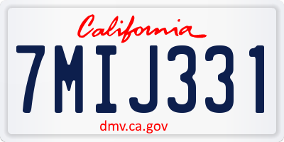CA license plate 7MIJ331