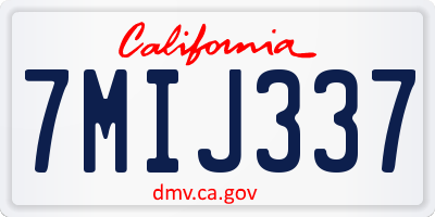 CA license plate 7MIJ337