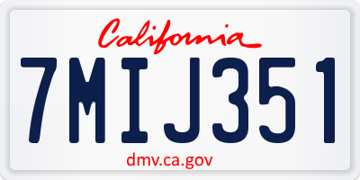 CA license plate 7MIJ351