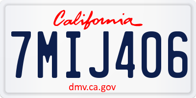 CA license plate 7MIJ406