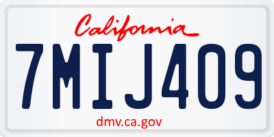 CA license plate 7MIJ409