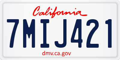 CA license plate 7MIJ421