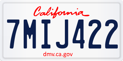 CA license plate 7MIJ422