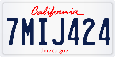 CA license plate 7MIJ424