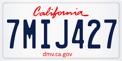 CA license plate 7MIJ427