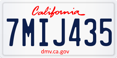 CA license plate 7MIJ435