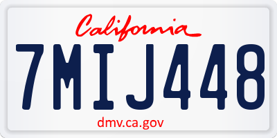 CA license plate 7MIJ448