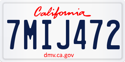 CA license plate 7MIJ472