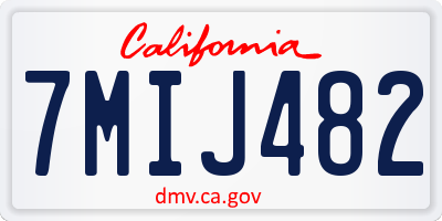 CA license plate 7MIJ482