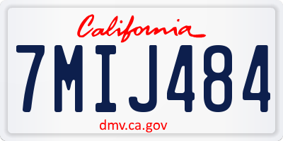 CA license plate 7MIJ484