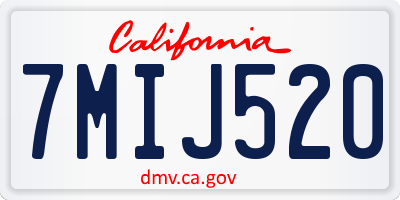 CA license plate 7MIJ520