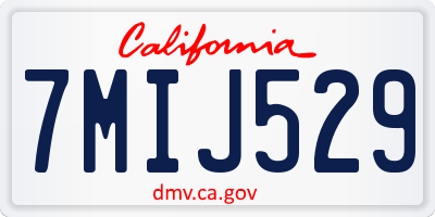 CA license plate 7MIJ529