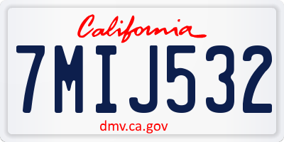CA license plate 7MIJ532