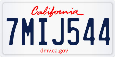 CA license plate 7MIJ544