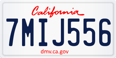 CA license plate 7MIJ556