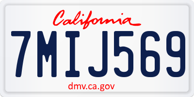 CA license plate 7MIJ569