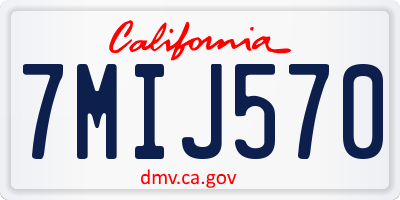 CA license plate 7MIJ570