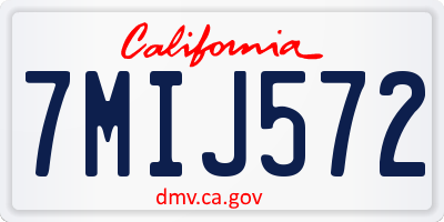 CA license plate 7MIJ572