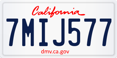 CA license plate 7MIJ577
