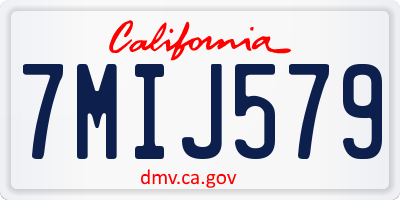 CA license plate 7MIJ579