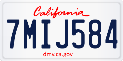 CA license plate 7MIJ584