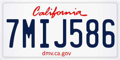 CA license plate 7MIJ586