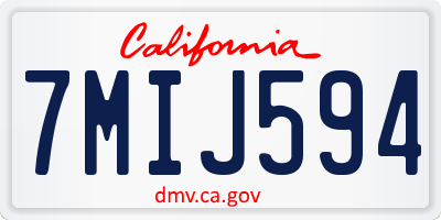 CA license plate 7MIJ594
