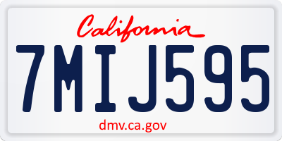 CA license plate 7MIJ595