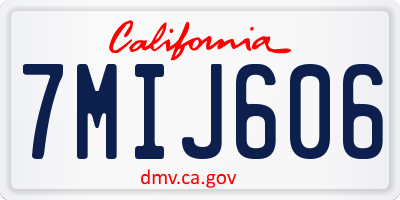 CA license plate 7MIJ606