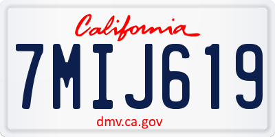 CA license plate 7MIJ619
