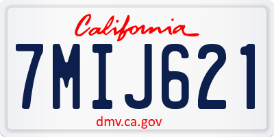 CA license plate 7MIJ621