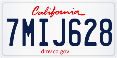CA license plate 7MIJ628