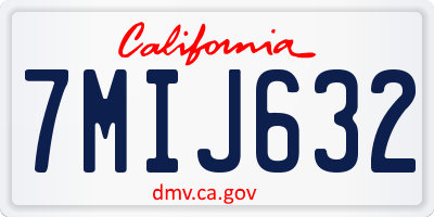 CA license plate 7MIJ632