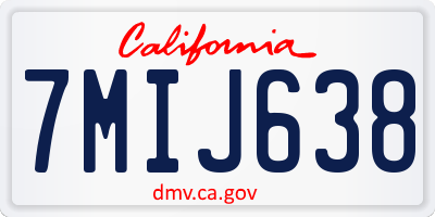 CA license plate 7MIJ638