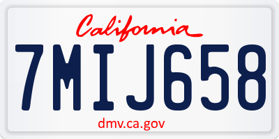 CA license plate 7MIJ658