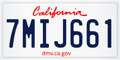 CA license plate 7MIJ661