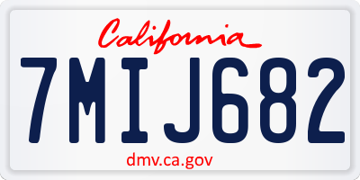 CA license plate 7MIJ682