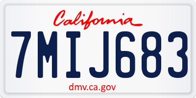 CA license plate 7MIJ683
