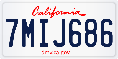 CA license plate 7MIJ686