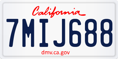 CA license plate 7MIJ688