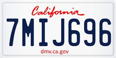 CA license plate 7MIJ696