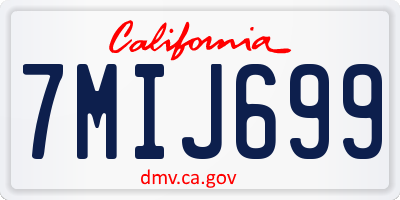 CA license plate 7MIJ699
